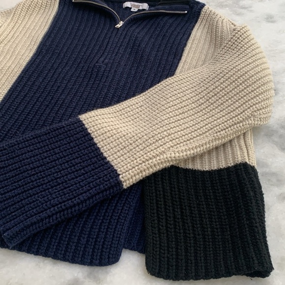 Victor Alfaro Sweater Colorblock Half Zip Sweater Wool Blend Medium -Large - Picture 12 of 12